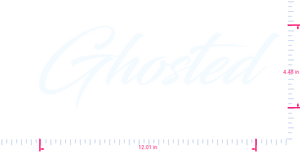 Text Ghosted Vinyl custom lettering decall/4.48 x 12.01 in/ White /
