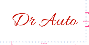 Text Dr Auto Vinyl custom lettering decall/10.42 x 50.03 cm/ Red /
