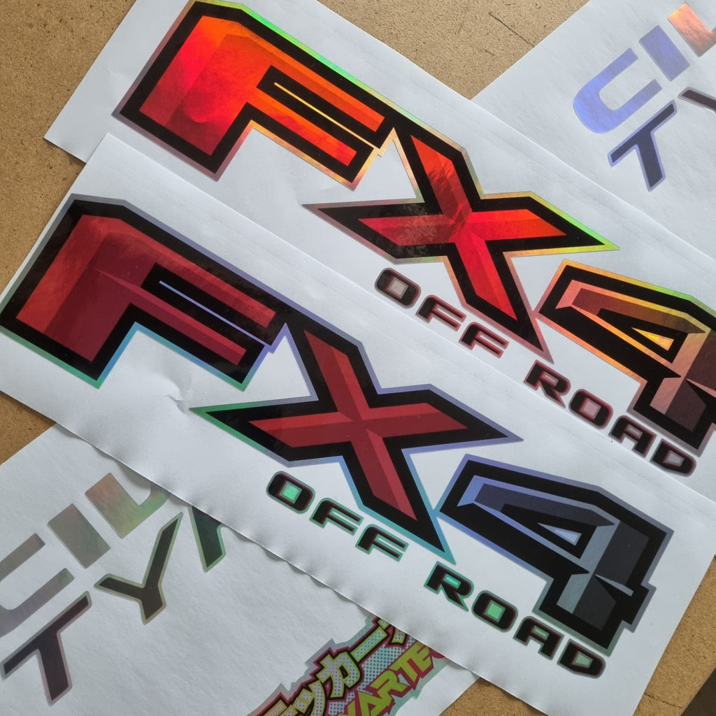 FX4 Off Road Decal Holographic Replacement Stickers (set of 2) F150 Bedside F Truck Super Duty F250 F350 F450 (2015-2018)