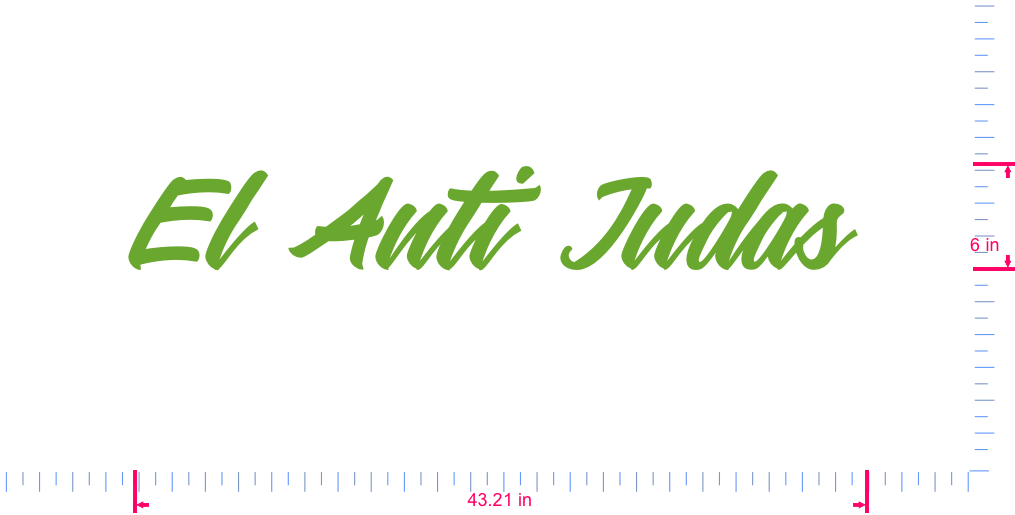 Text El Anti Judas  Vinyl custom lettering decall/6 x 43.21 in/ Lime-tree Green /
