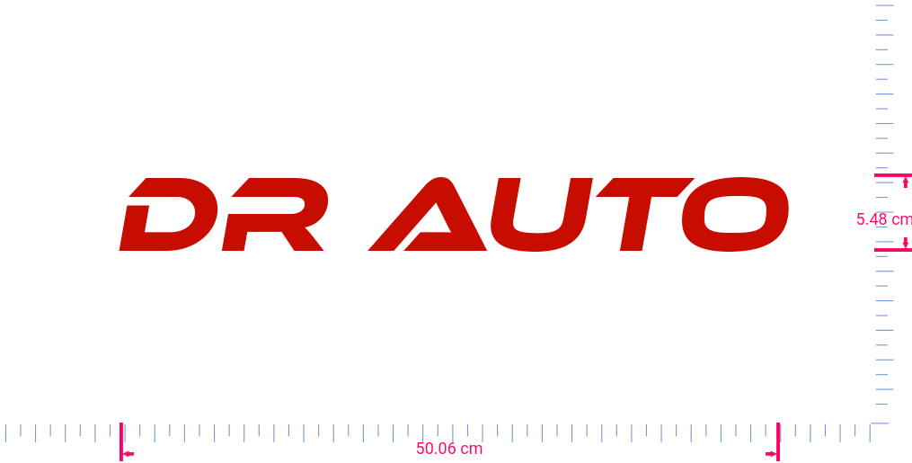 Text Dr Auto Vinyl custom lettering decall/5.48 x 50.06 cm/ Red /