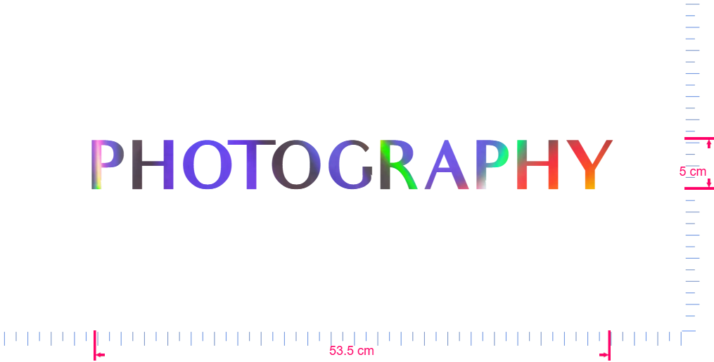 Text PHOTOGRAPHY Vinyl custom lettering decall/5 x 53.5 cm/ OilSlick Chrome /