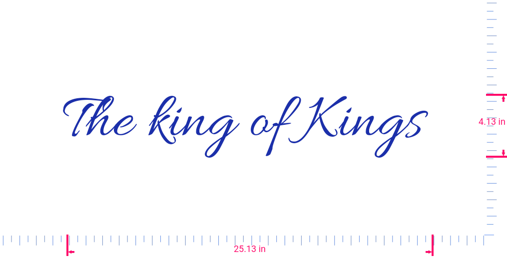 Text The king of Kings  Vinyl custom lettering decall/4.13 x 25.13 in/ Brilliant Blue /