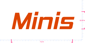 Text Minis Vinyl custom lettering decall/02.00 x 7.2 in/ Orange /