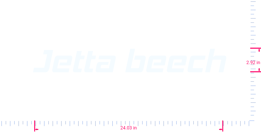 Text Jetta beech Vinyl custom lettering decall/2.92 x 24.03 in/ White /