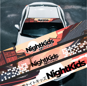 Initial D Anime NightKids High resolution and professional quality Windshield Banner