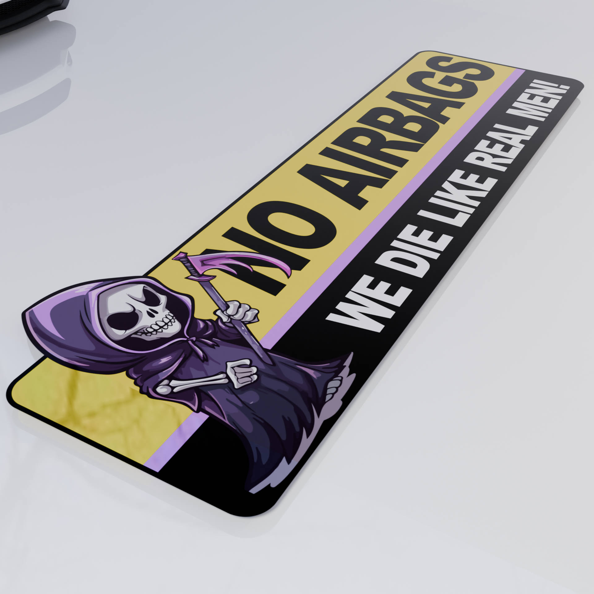 No Airbags We Die Like Real Men slap printed sticker anime riper