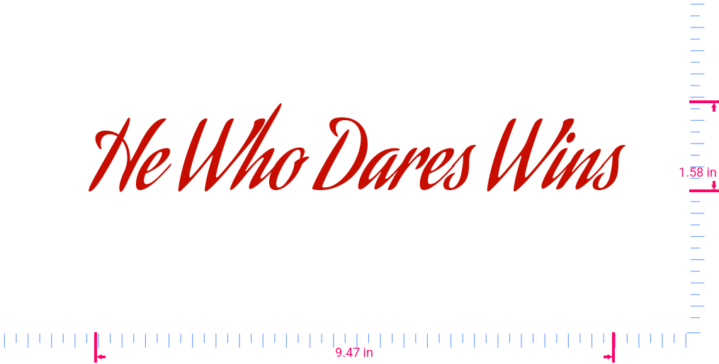 Text He Who Dares Wins Vinyl custom lettering decall/1.58 x 9.47 in/ Red /