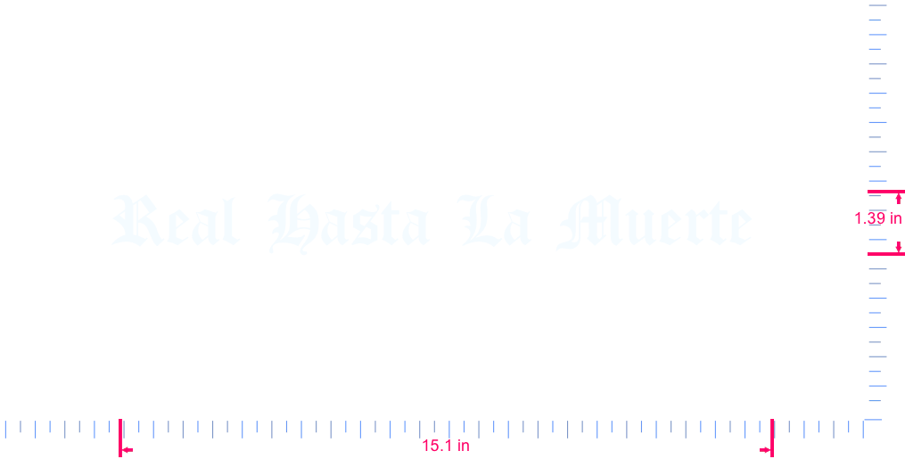Text Real Hasta La Muerte  Vinyl custom lettering decall/1.39 x 15.1 in/ White /