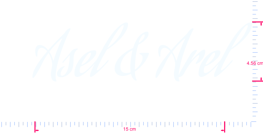Text Asel & Arel Vinyl custom lettering decall/4.56 x 15 cm/ White /