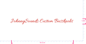 Text JohnnySoundz Custom Bassknobs  Vinyl custom lettering decall/1.5 x 18.12 in/ Red /