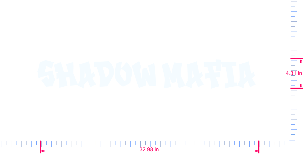 Text Shadow mafia  Vinyl custom lettering decall/4.31 x 32.98 in/ White /
