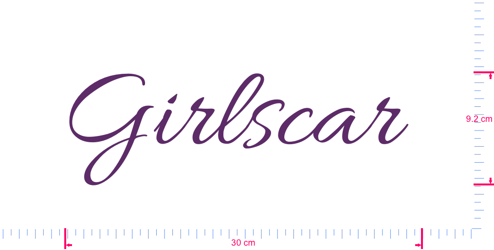 Text Girlscar  Vinyl custom lettering decall/9.2 x 30 cm/ Violet /