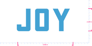 Text Joy Vinyl custom lettering decall/2.39 x 5.98 in/ Ice Blue /