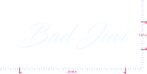 Text Bad Juvi Vinyl custom lettering decall/7.67 x 29.96 in/ White /