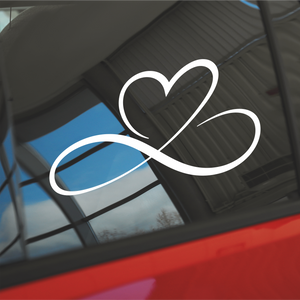 Heart infinity decal