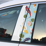 Nishikigoi Koi Japanese Goldfish White Car Door B-Pillar Sticker - Professional Print