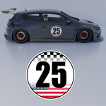 1x Racing Number America Flag (one)- customizable