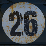 1x Racing Number in Rusty Style (one)- customizable