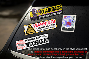 Certified Youtube Mechanic slap printed sticker