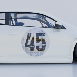 1x Racing Number in Eroded paint Style (one)- customizable