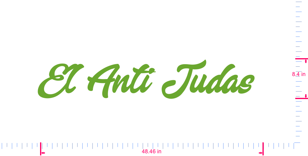 Text El Anti Judas  Vinyl custom lettering decall/8.4 x 48.46 in/ Lime-tree Green /