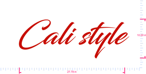 Text Cali style Vinyl custom lettering decall/10.00 x 27.78 in/ Red /