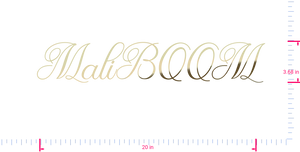 Text MaliBOOM Vinyl custom lettering decall/3.68 x 20 in/ Gold Chrome /