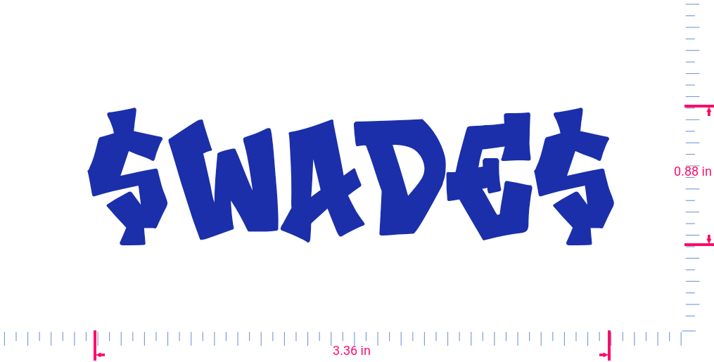 Text $WADE$ Vinyl custom lettering decall/0.88 x 3.36 in/ Brilliant Blue /