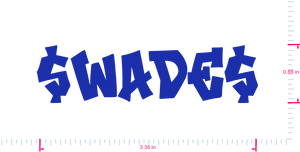 Text $WADE$ Vinyl custom lettering decall/0.88 x 3.36 in/ Brilliant Blue /