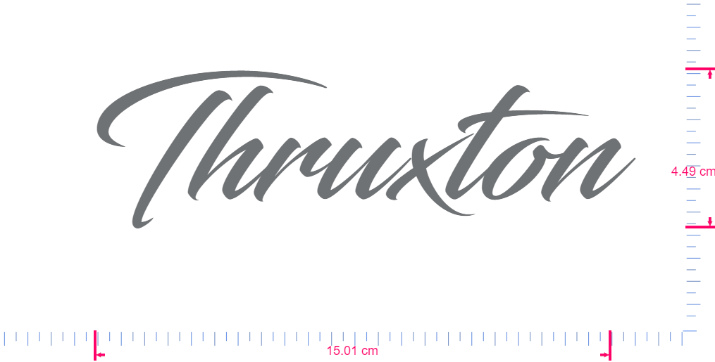 Text Thruxton Vinyl custom lettering decall/4.49 x 15.01 cm/ Silver Grey /